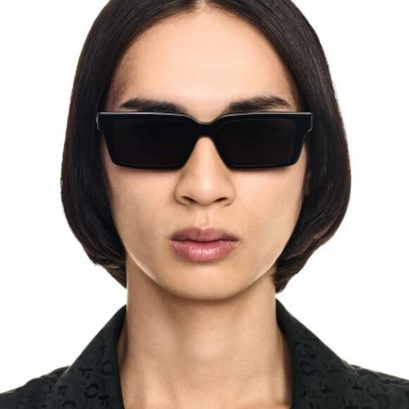 Off-White OERI13A WARREN 1007 Sunglasses Black Rectangle Frame, Grey Lenses main image 5